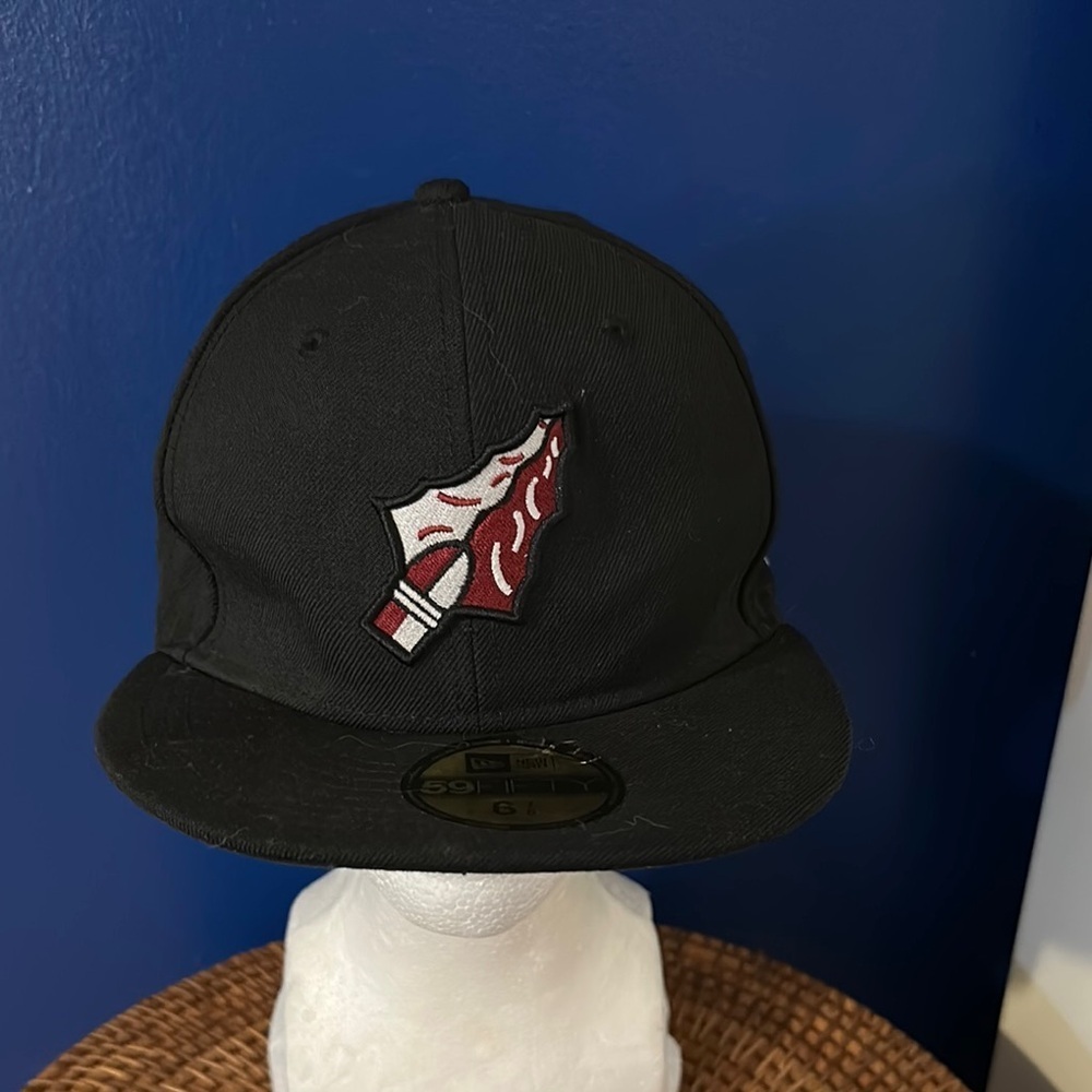 New Era 59Fifty FSU Embroidered Arrowhead Logo Back Custom Fit Hat Sz 6 7/8